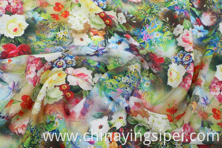 High quality woven custom colors dyed rayon digital printed satin fabric for sale